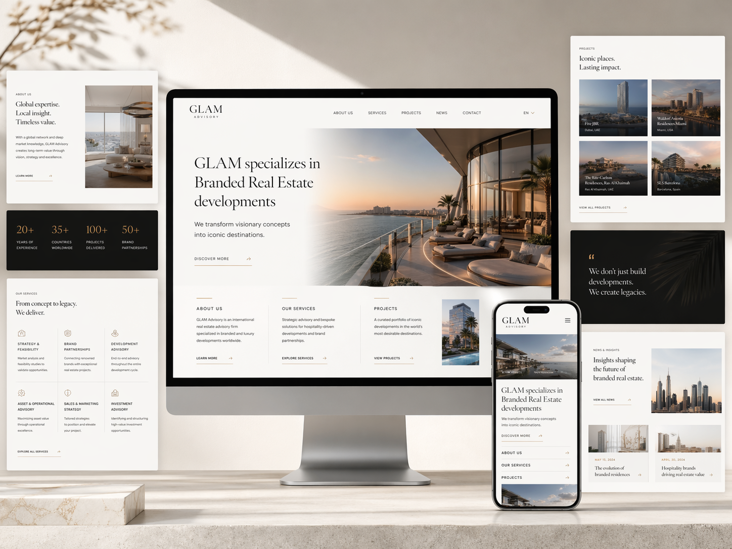 Mock Up Sito Web GLAM Advisory - Nativa Digitale